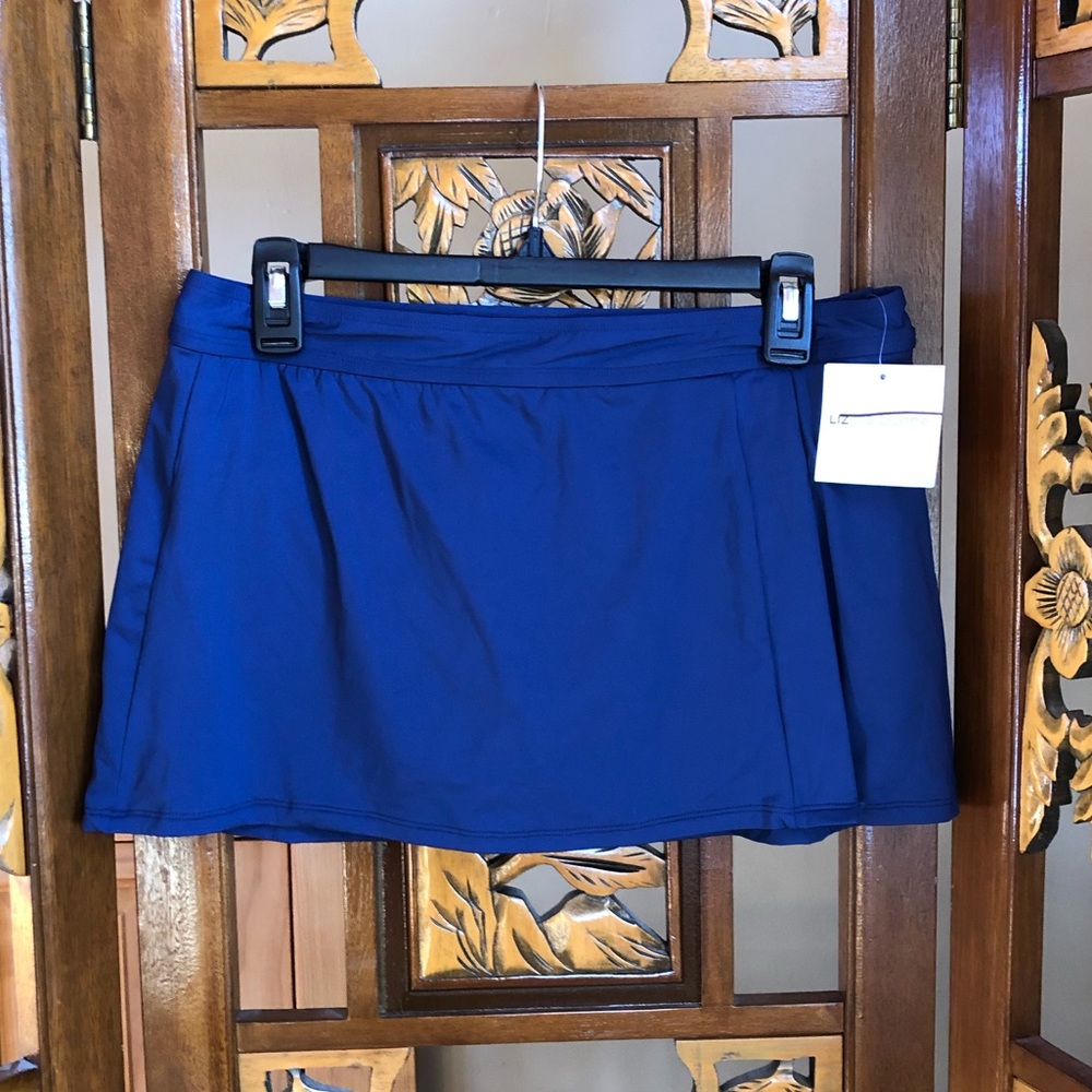 Liz Claiborne Navy Swim Skirt Women Sz M New W/ Tags NWT